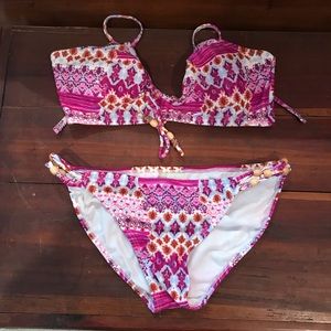 Gianni Bini Print Bikini Strap Set L